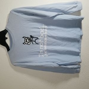 Boy's Long Sleeve Shirt Size L "I'm not bad just misunderstood!"